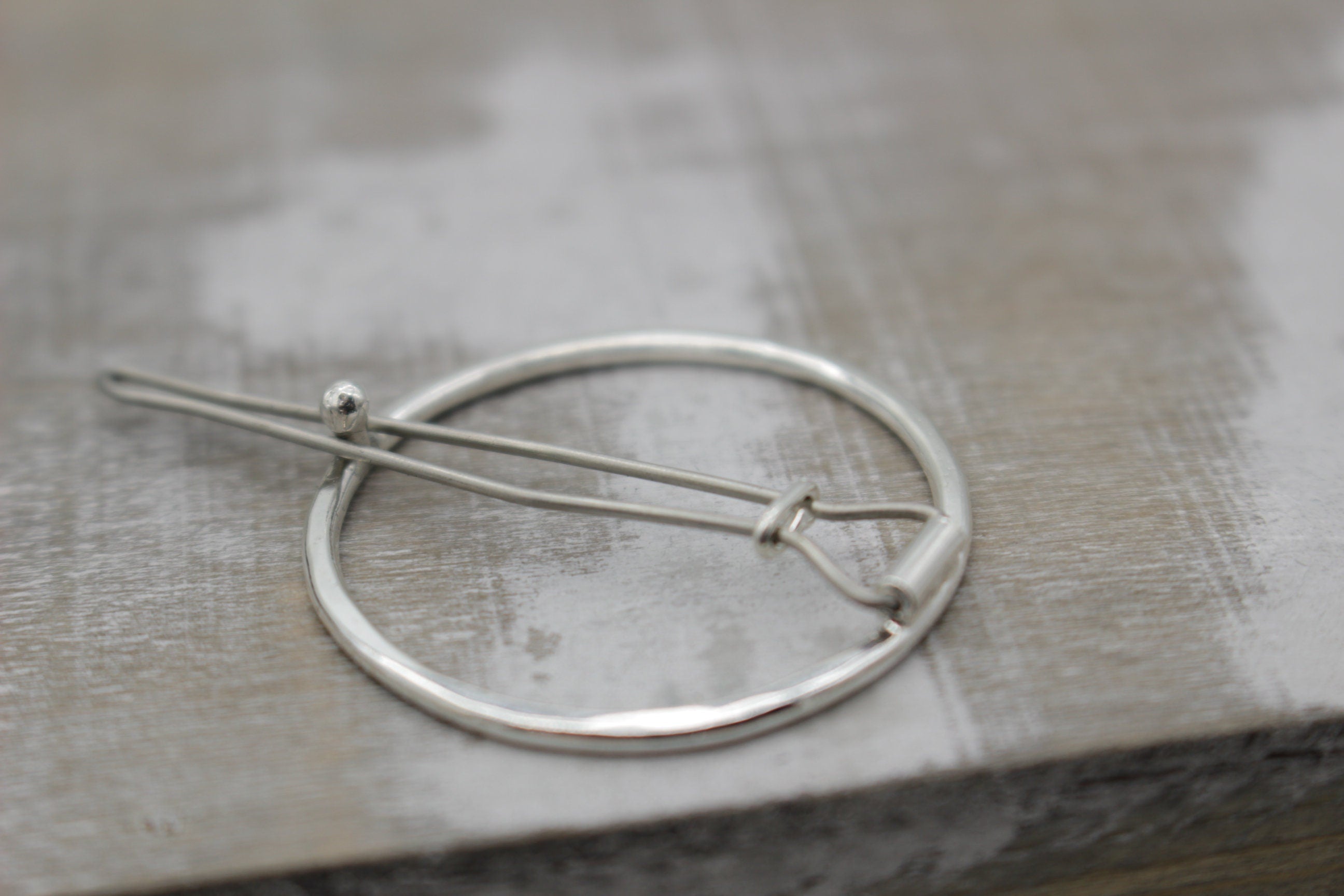 Small Silver hammered barrette - sterling silver barrette - gift for her - small barrette - hair jewelry - bangs
