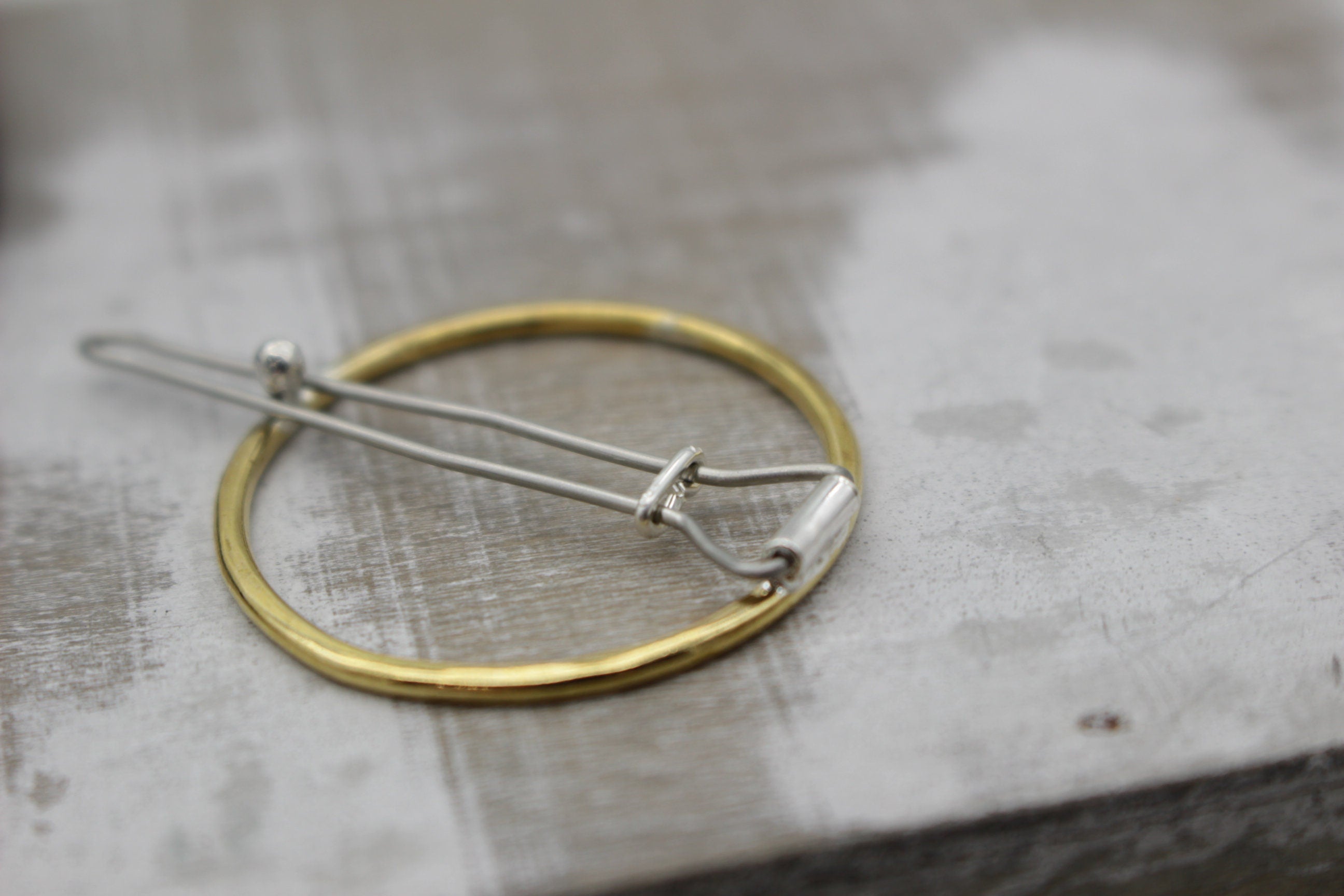 Small Gold barrette - Petite golden brass barrette - gift for her - small barrette - hair jewelry - bangs