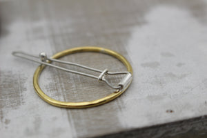 Small Gold barrette - Petite golden brass barrette - gift for her - small barrette - hair jewelry - bangs