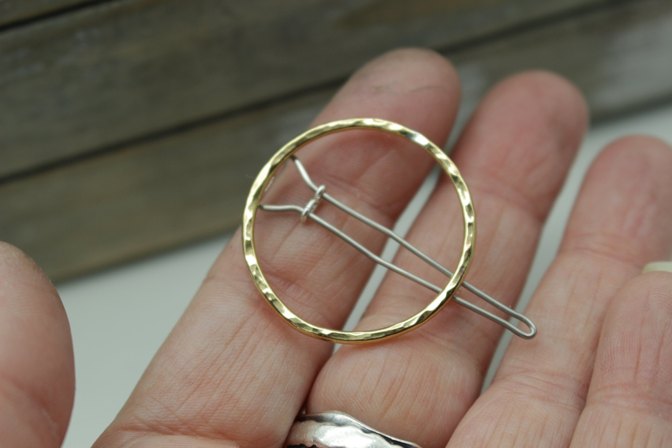 Small Gold barrette - Petite golden brass barrette - gift for her - small barrette - hair jewelry - bangs