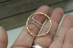 Small Gold barrette - Petite golden brass barrette - gift for her - small barrette - hair jewelry - bangs