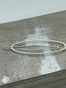 Medium Silver oval Barrette
