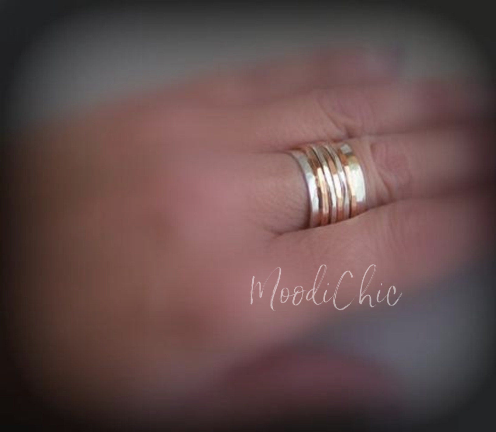 Copper and Sterling silver Spinner Ring