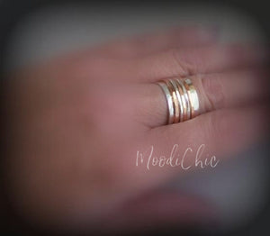 Copper and Sterling silver Spinner Ring