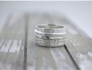 Womans Silver spinner ring - fiddle anxiety ring - gift for her - wide band spinner ring - jewelry sale -silver spinner ring