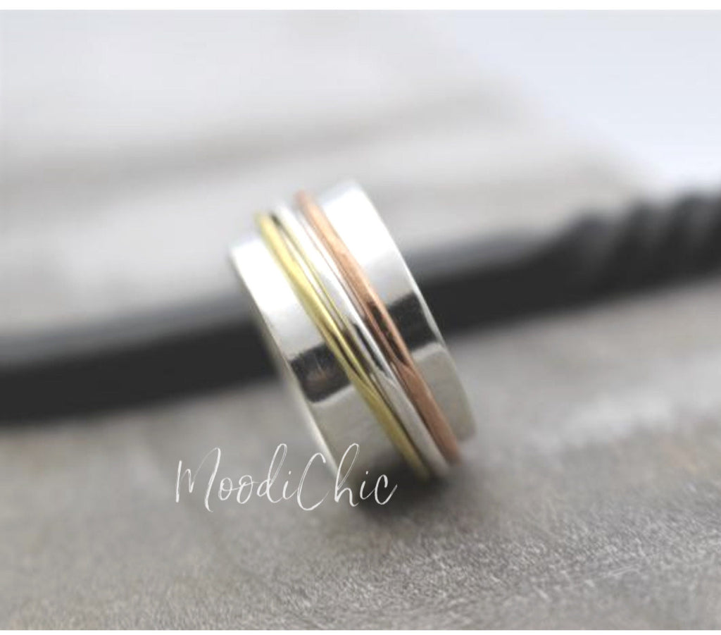Mixed metal Spinner Ring