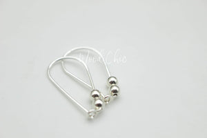 Sterling Silver Beaded Hoop Earrings - Gift for Her - Tiny silver hoops - Jewelry Sale - Small Silver hoops