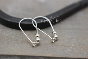 Sterling Silver Beaded Hoop Earrings - Gift for Her - Tiny silver hoops - Jewelry Sale - Small Silver hoops