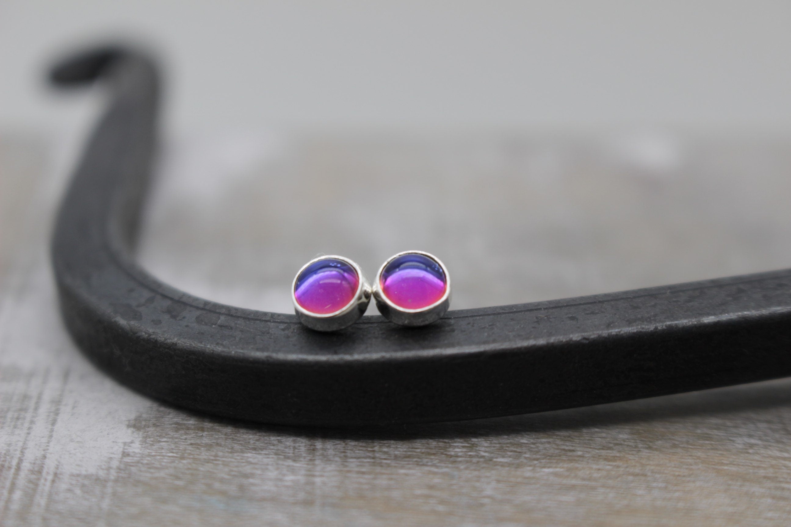 Sterling silver stud earrings - gemstone studs - color changing - gift for her - jewelry sale