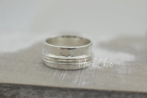 Silver Meditation Ring - sterling silver spinner ring - woman's spinner ring - gift for her - jewelry sale - wide band ring