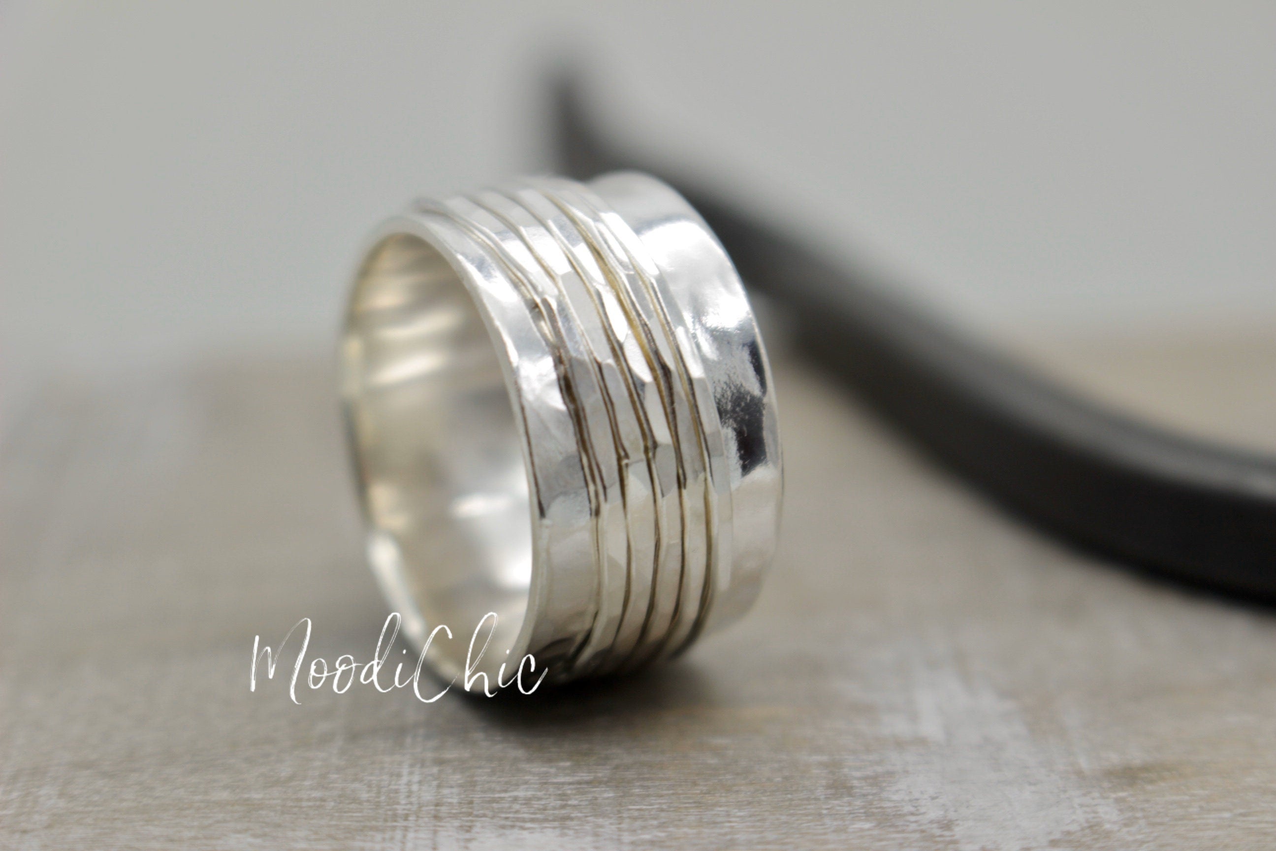 Sterling silver spinner ring - silver statement ring - sterling silver fidget ring - womans jewelry