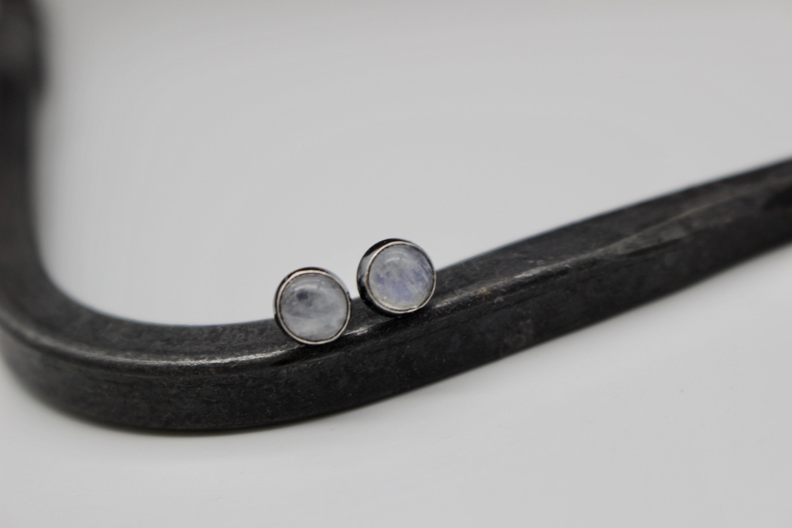Rainbow moonstone stud earrings - Sterling Silver Earrings - 5mm Studs - gift for her - jewelry sale - minimalist