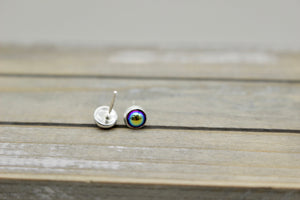 Iridescence  colored stud earrings