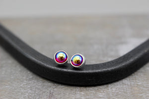 Iridescence  colored stud earrings