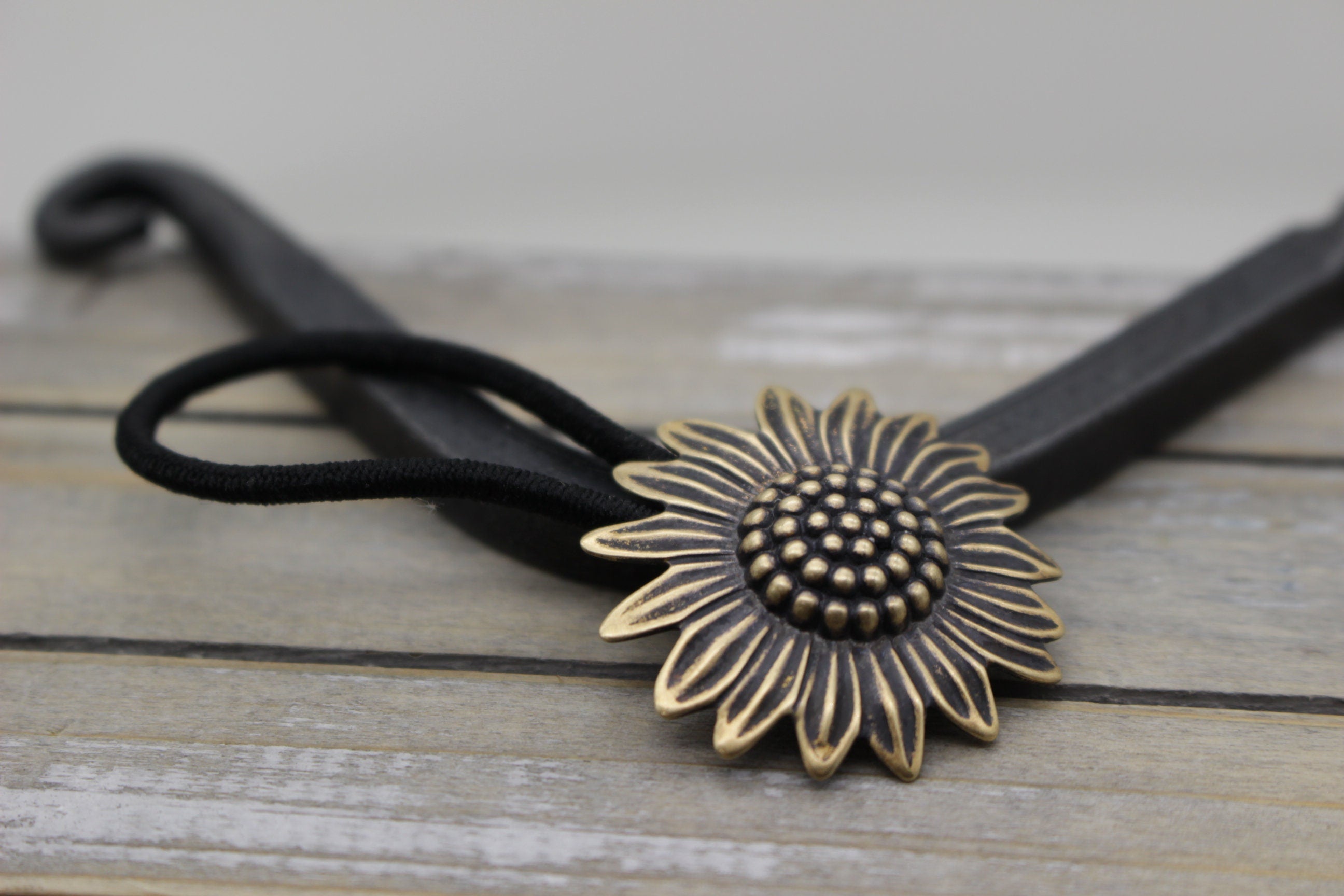 Sunflower Brass Hair tie - Hair elastic - Gift for her - hair accessory - hair jewelry - jewelry sale - tie elastic