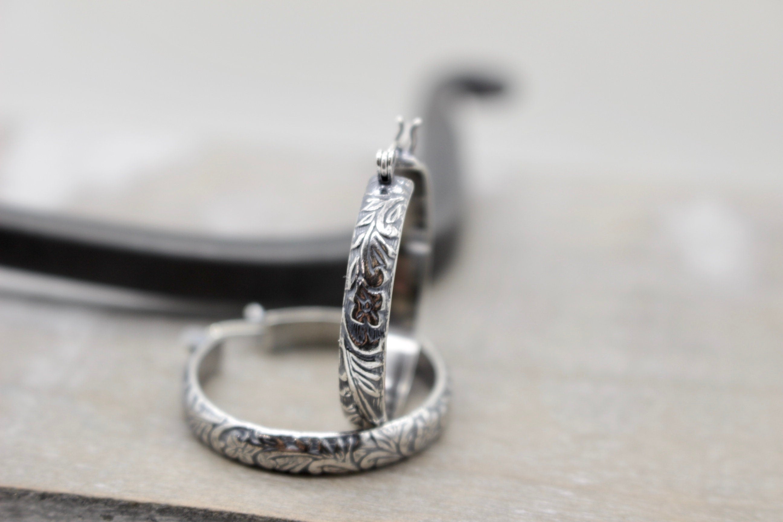 Patterned  Hoop Earrings