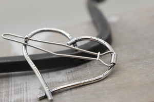 Sterling silver heart barrette - Medium Heart Barrette - hair jewelry - gift for her - medium barrette - jewelry sale
