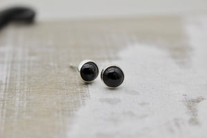 Black star post earrings