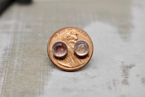 Quartz Earrings - sterling silver 6mm earrings - strawberry quartz jewelry - gift for her - jewelry sale