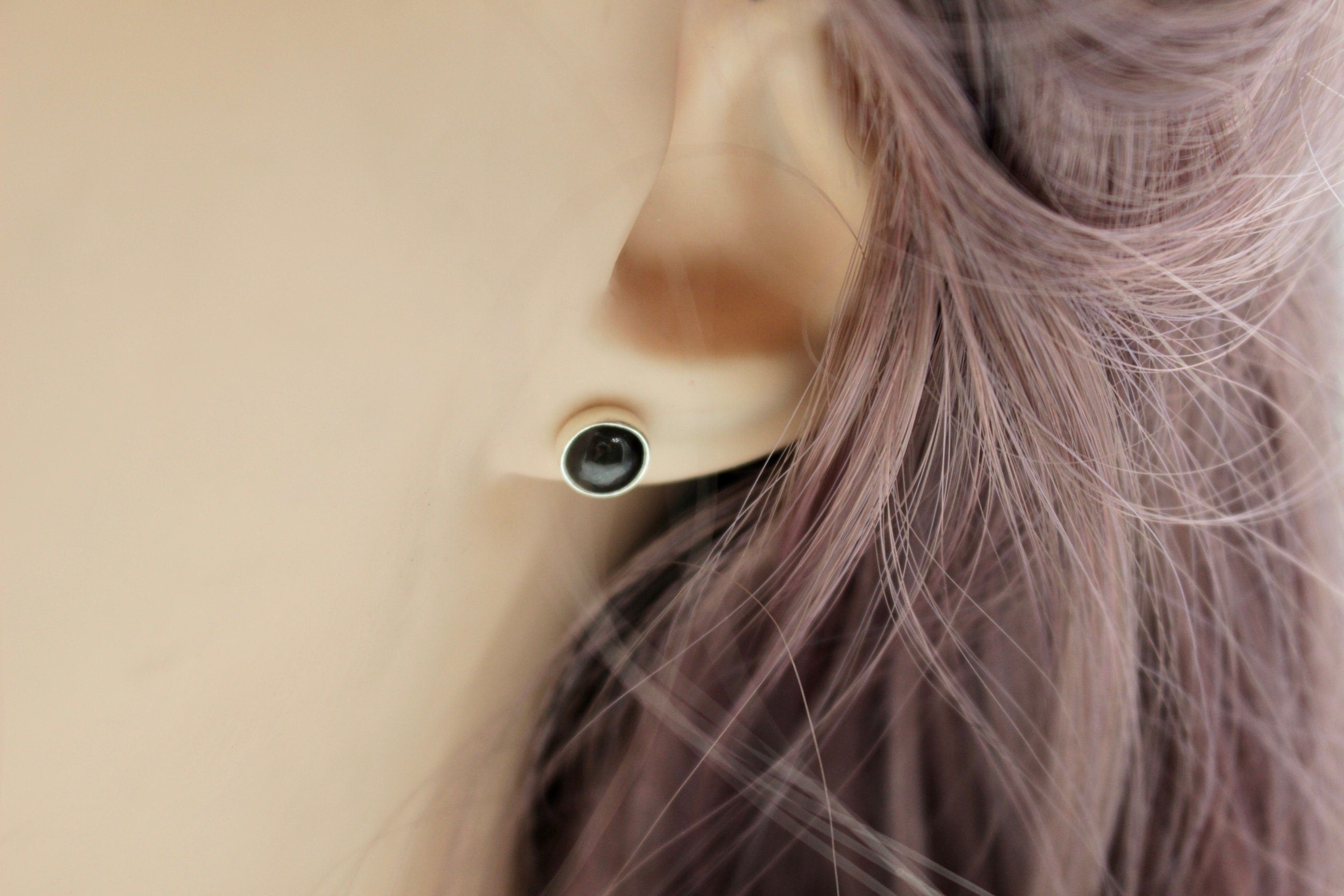 Black star post earrings