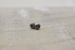 Gray Moonstone 4mm Stud Earrings