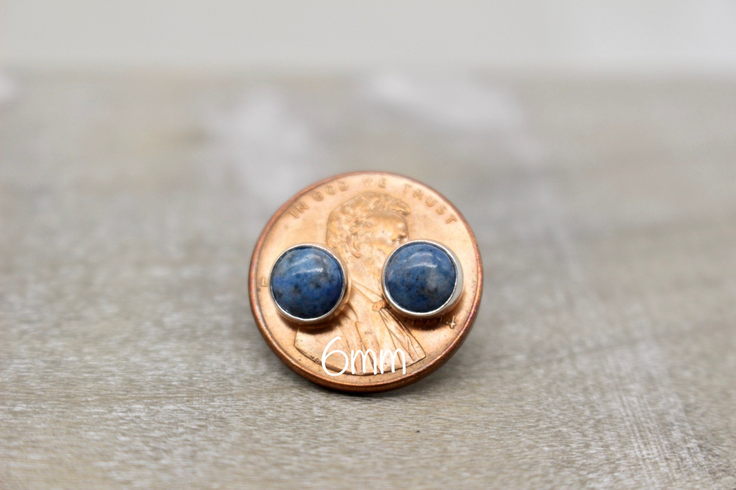 Denim Blue Lapis Stud Earrings