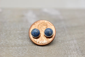 Denim Blue Lapis Stud Earrings