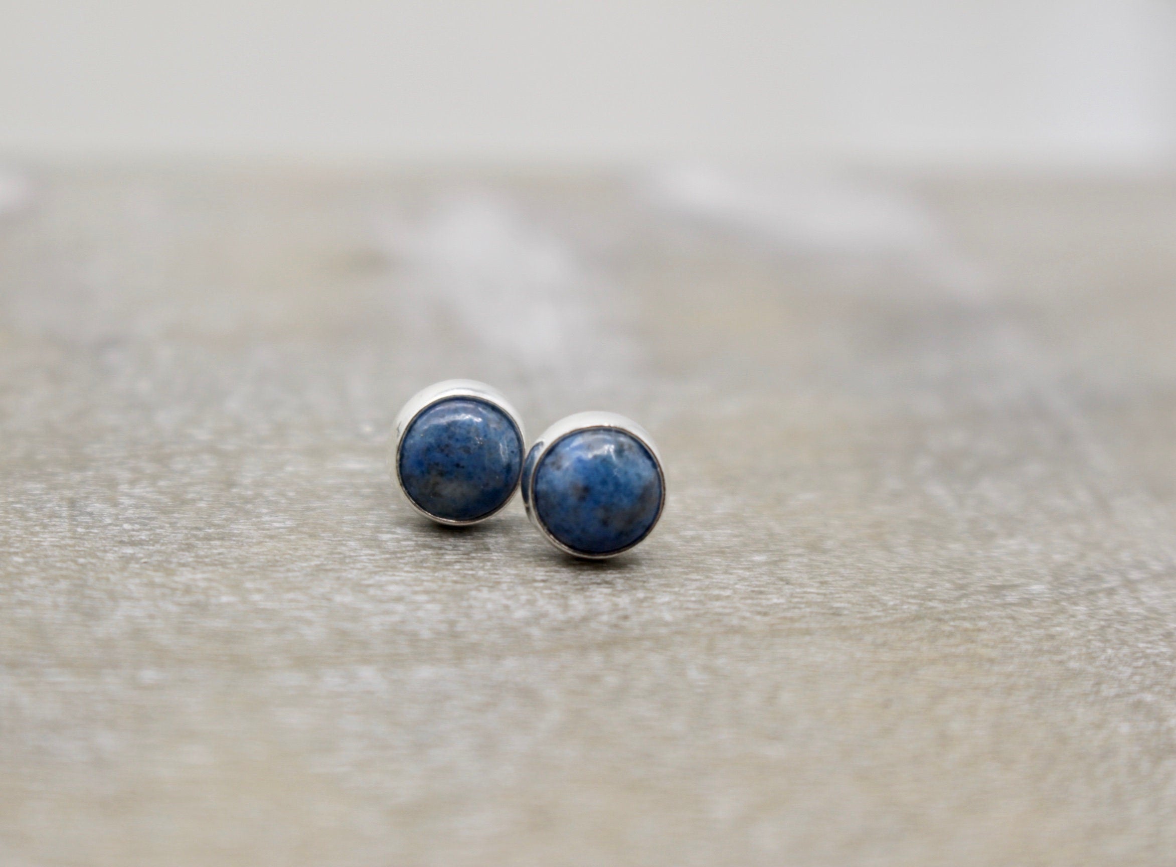 Denim Blue Lapis Stud Earrings