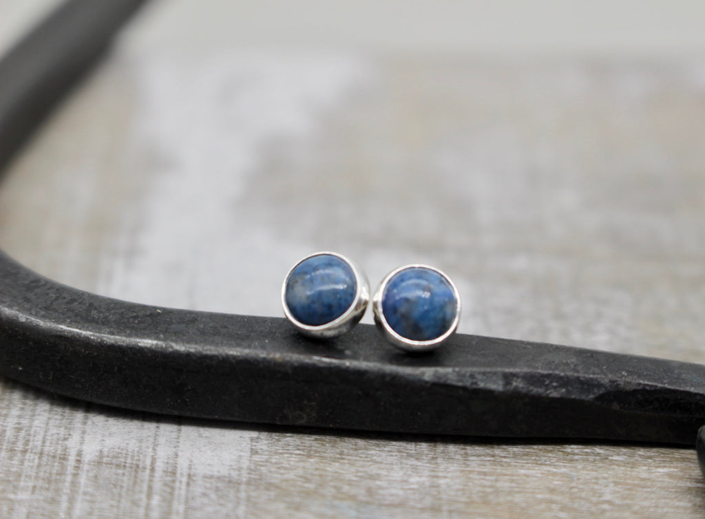 Denim Blue Lapis Stud Earrings