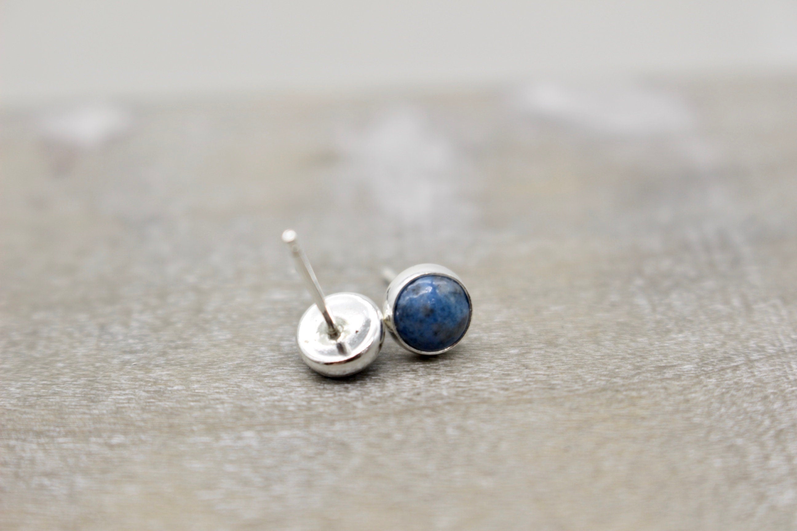 Denim Blue Lapis Stud Earrings