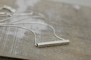 Sterling silver bar necklace