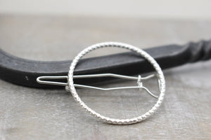 Petite Circle Barrette - Sterling silver barrette - silver barrette - hair accessories - hair jewelry - bangs barrette