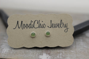 Tiny Jade Stud Earrings - sterling silver earring - Jade Jewelry - 3mm Studs - Gift for Her