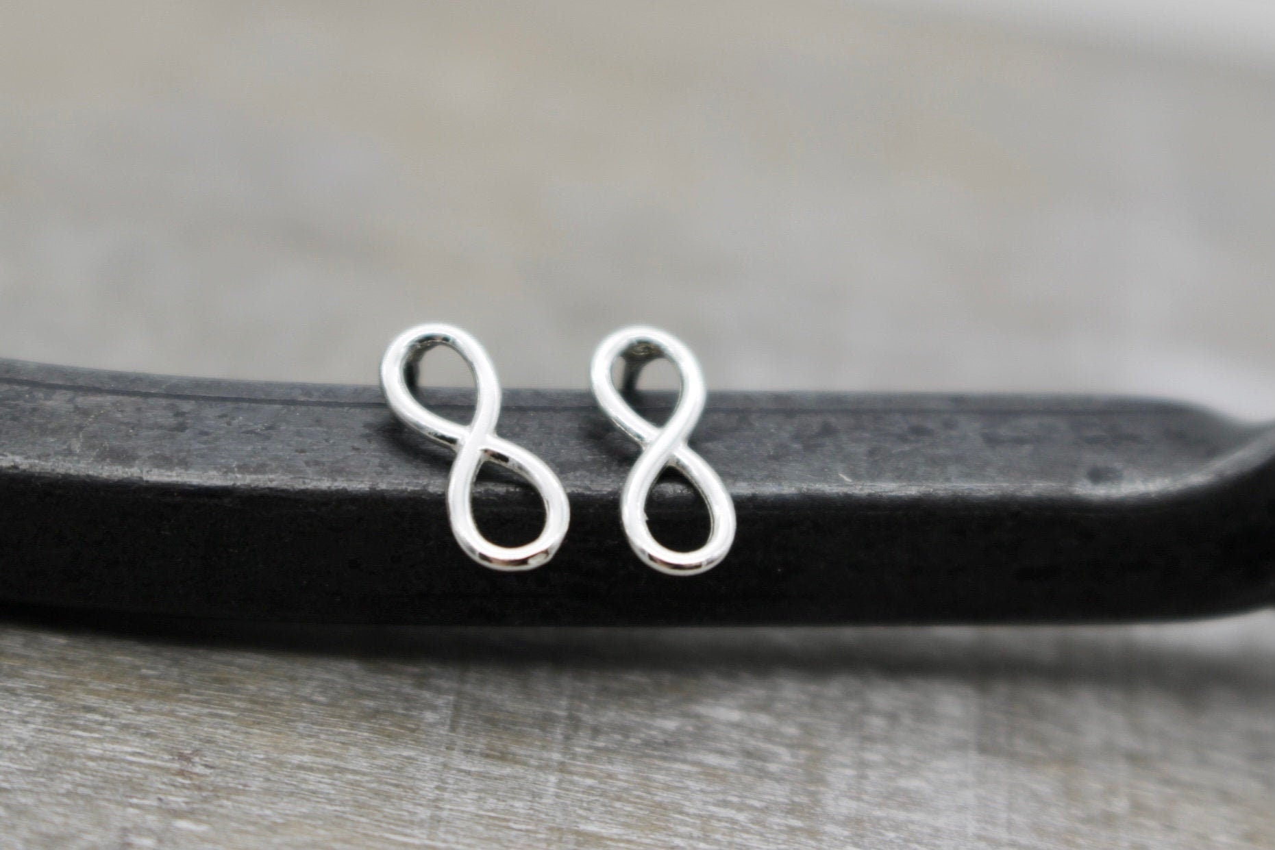 Petite infinity studs - Infinity symbol earrings - sterling silver stud earrings - gift for her - infinity charm