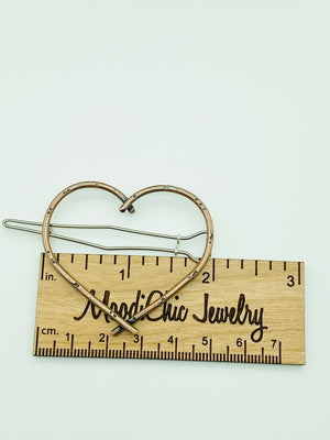 Copper heart barrette