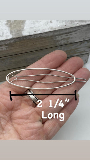 Medium Silver oval Barrette