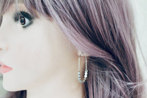 Floral sterling silver hoop earring