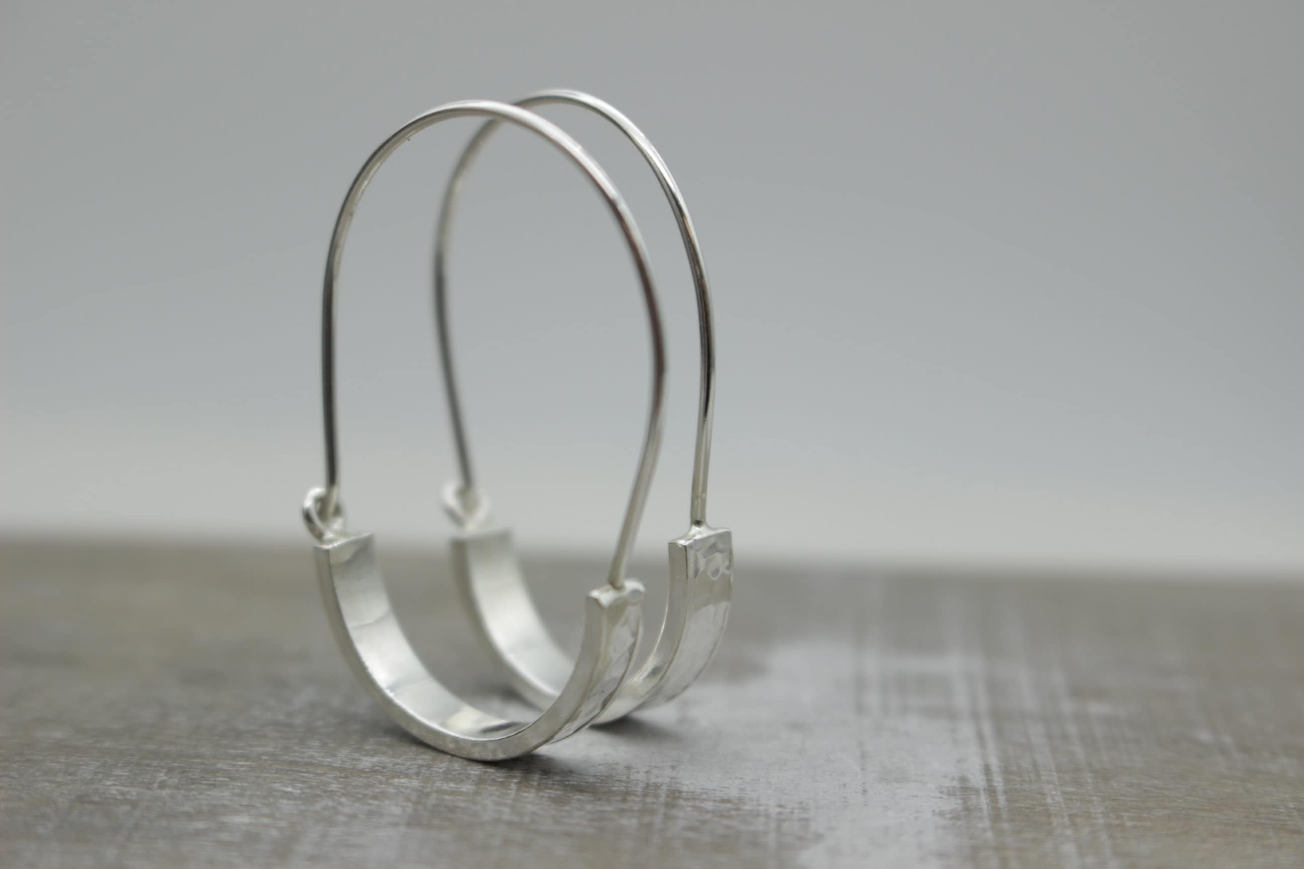 Hammered Silver Hoop Earrings