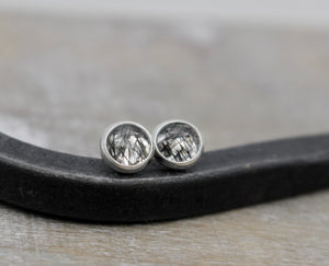 Black Rutilated Quartz Earrings -