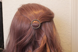 Small Silver beaded barrette - sterling silver barrette - gift for her - small barrette - hair jewelry - bangs