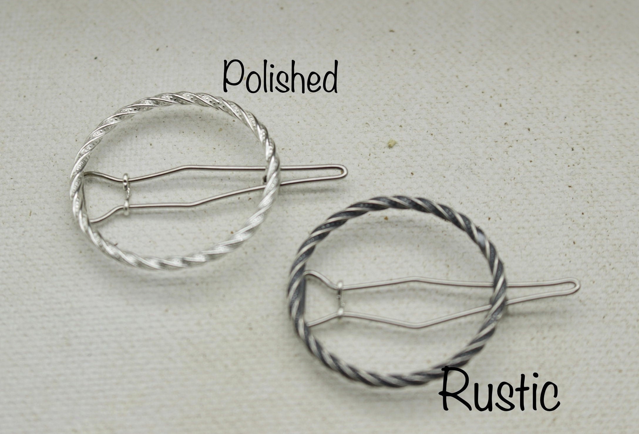 Small Silver twisted barrette