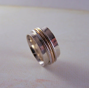 Gold Sterling Silver Spinner Ring