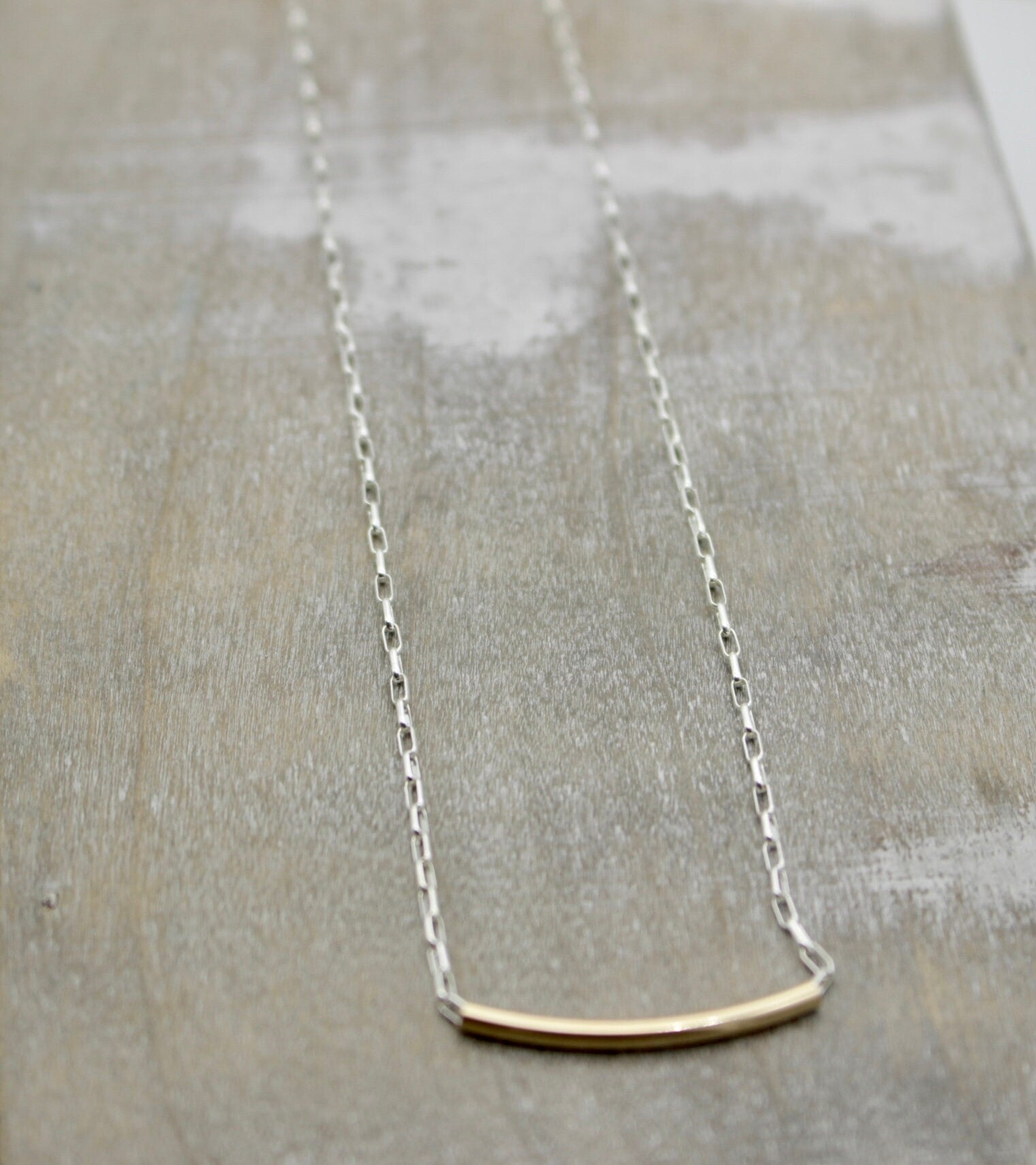 Gold and silver tube necklace