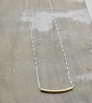 Gold and silver tube necklace