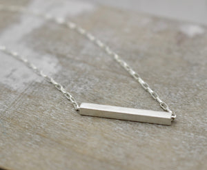 Sterling silver paperclip chain necklace - tube necklace - geometric necklace - gift for her - jewelry sale
