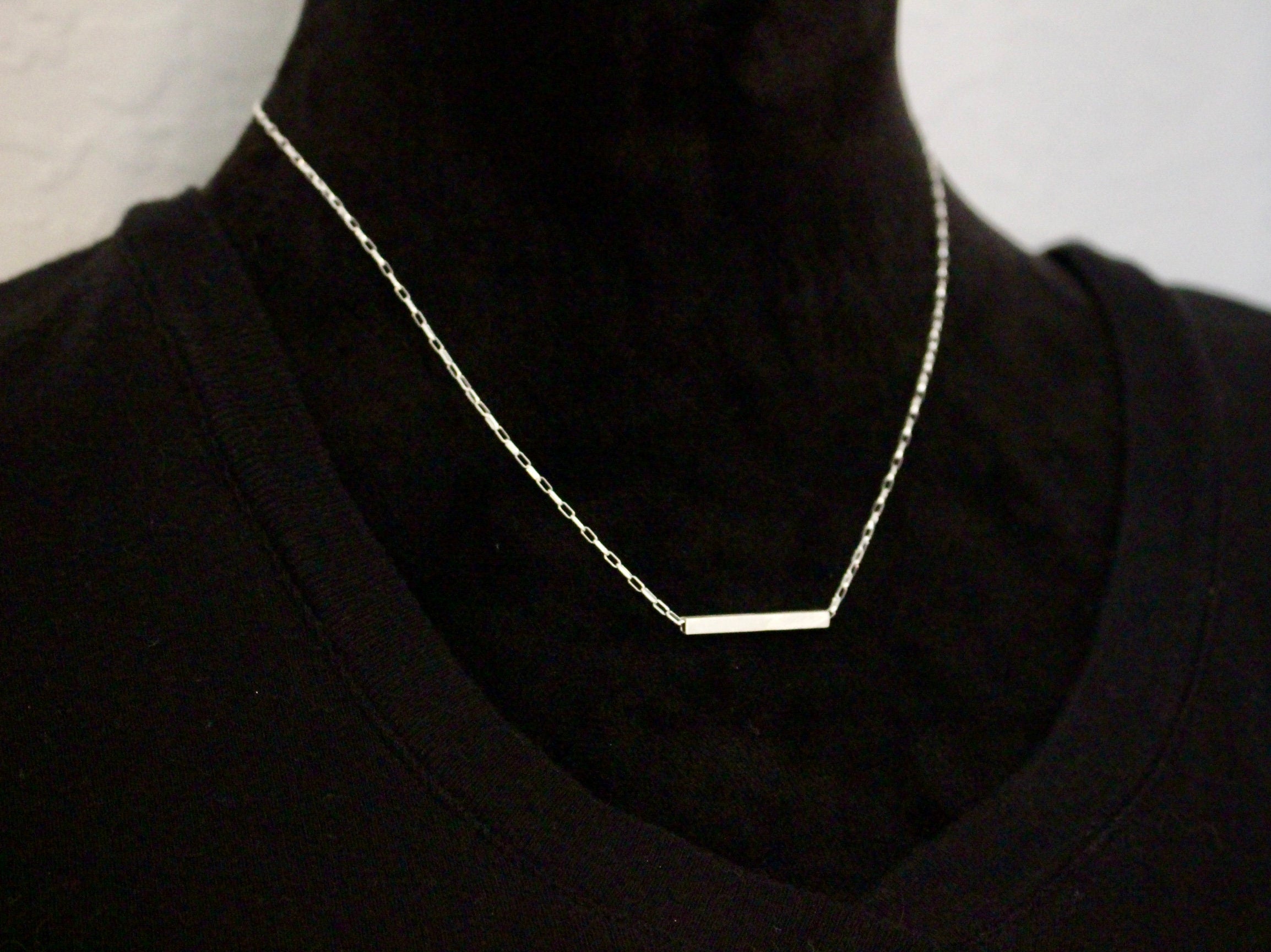 Sterling silver paperclip chain necklace