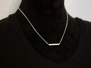 Sterling silver paperclip chain necklace - tube necklace - geometric necklace - gift for her - jewelry sale