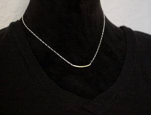 Gold and silver tube necklace