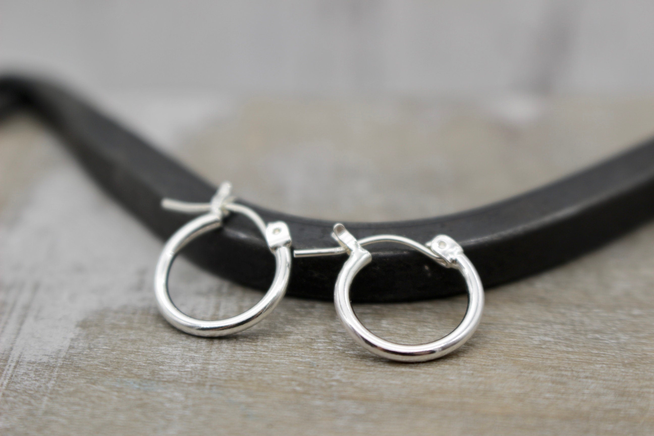 1/2 inch sterling silver hoop earrings