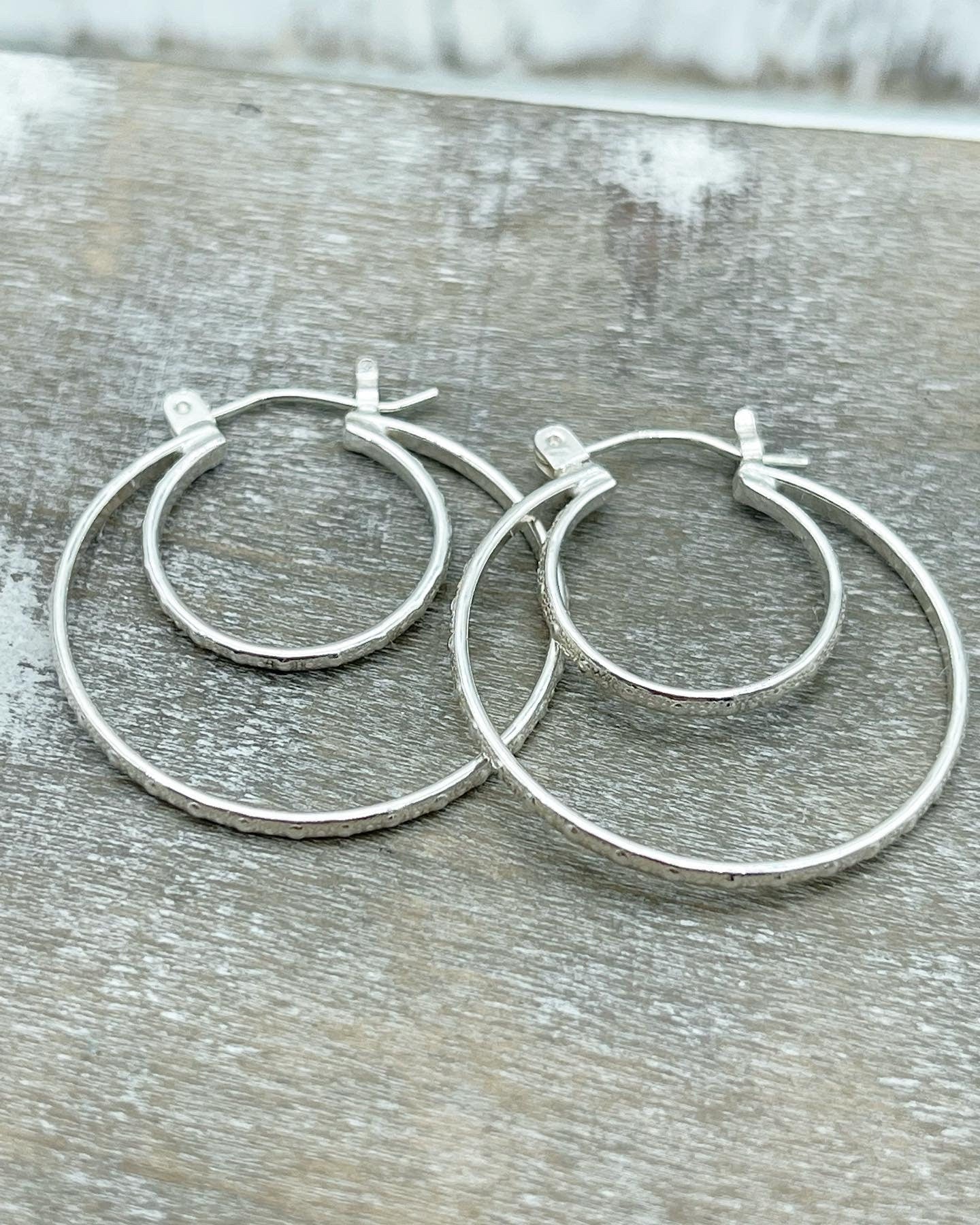 Sterling silver Double Hoop Earrings